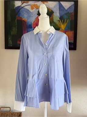 Kate Spade | Broome Street Peplum Button Down Tiered Hem